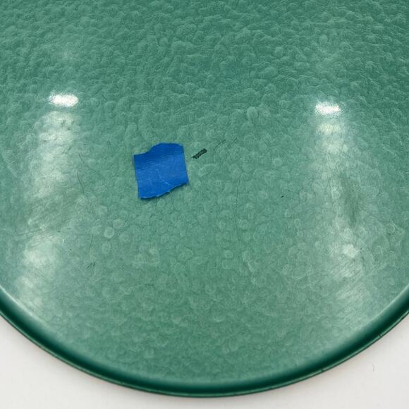 Hollywood Regency Enameled Finish Round Tray by Moire Glaze Kyes Green Vintage - Picture 3 of 9